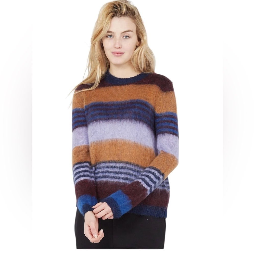 Paul Smith women’s striped mohair blend crewneck sweater size Large - Picture 3 of 9